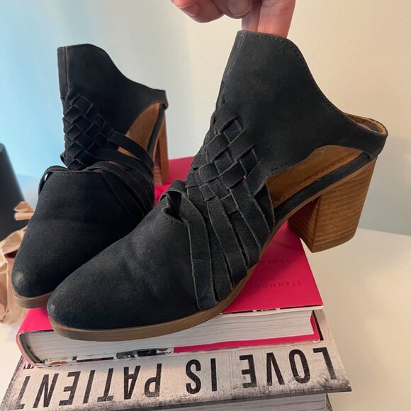 Rebel blue suede mules with woven details size 9 - Picture 2 of 7